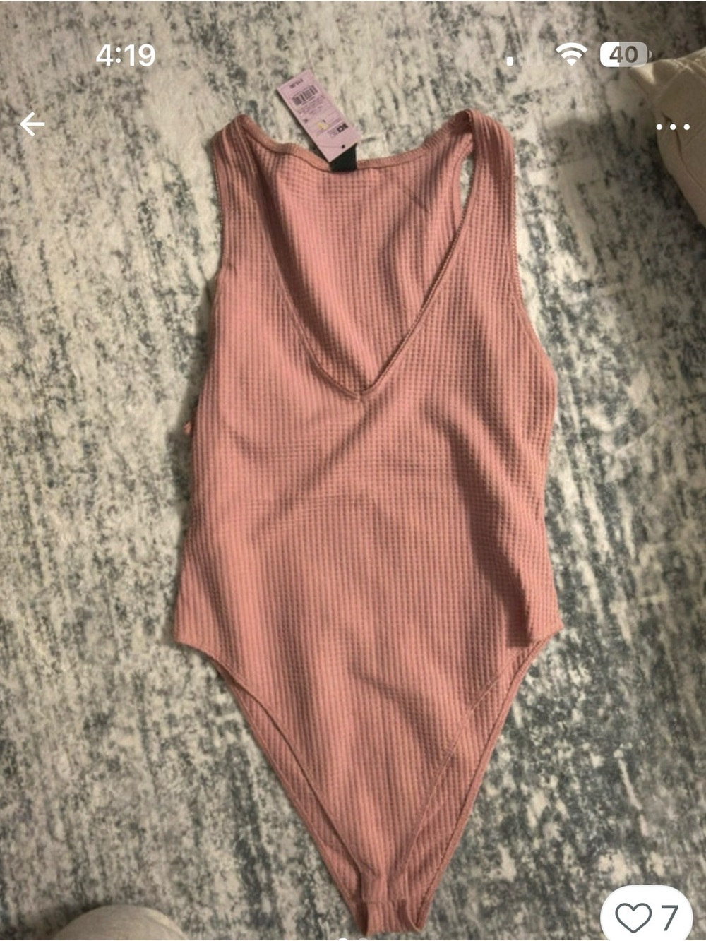 NWT Wild Fable L Ribbed Pink Girls' One-Piece Bodysuit